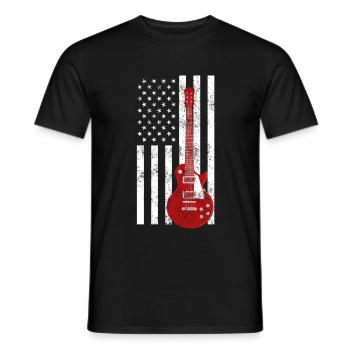 Gitarre Musik Musiker Musikinstrument Geschenk - Männer T-Shirt - Schwarz - Vorne - AI Model Male 178 light (178cm)