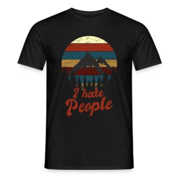 Camping I Hate People - Men's T-Shirt - black - Front - AI Model Male 178 light (178cm)