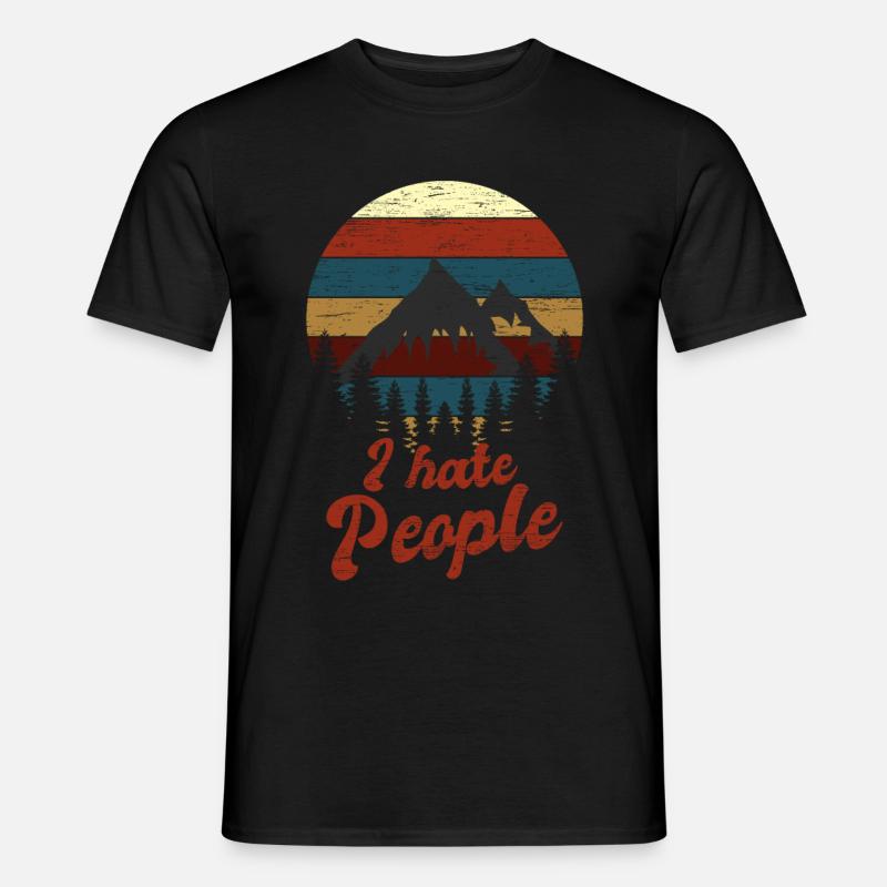 Camping I Hate People - Männer T-Shirt - Schwarz