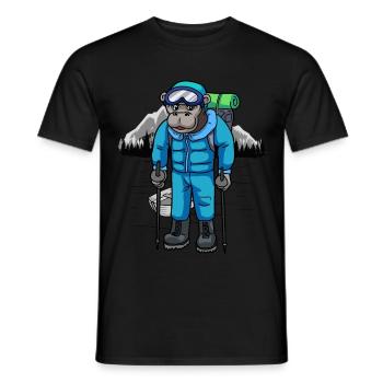Montagnes Gorille vacances voyage voyage Nature Nature - T-shirt homme - noir - Devant - AI Model Male 178 light (178cm)