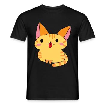 Kawaii Katze - Männer T-Shirt - Schwarz - Vorne - AI Model Male 178 light (178cm)