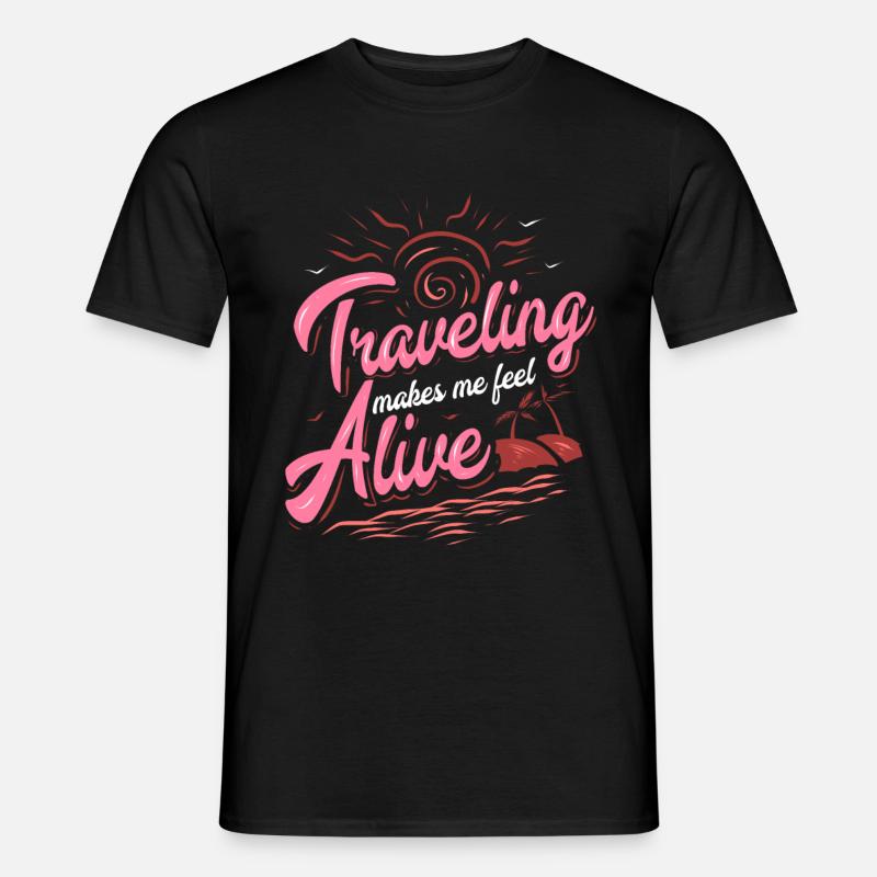 Reise Leben - Männer T-Shirt - Schwarz