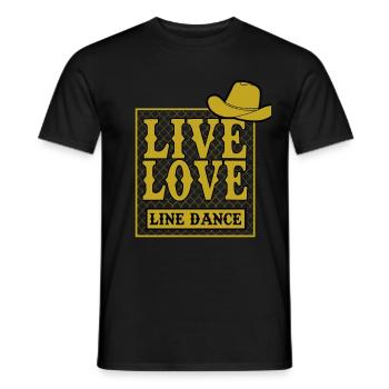 Line Dance Tanzen Country Musik - Männer T-Shirt - Schwarz - Vorne - AI Model Male 178 light (178cm)