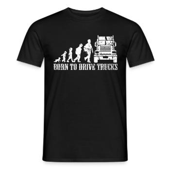 Trucker Evolution kid baby truck gift - Men's T-Shirt - black - Front - AI Model Male 178 light (178cm)