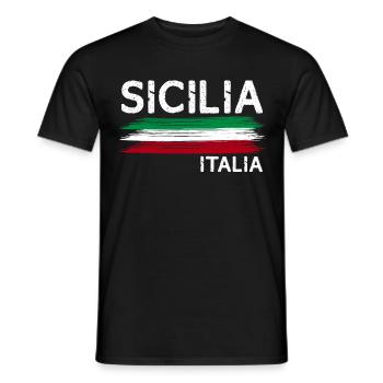 Italie Sicile cadeau de vacances de plage d'été - T-shirt homme - noir - Devant - AI Model Male 178 light (178cm)