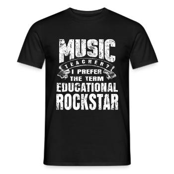 Music teacher school instrument teaching gift - Men's T-Shirt - black - Front - AI Model Male 178 light (178cm)