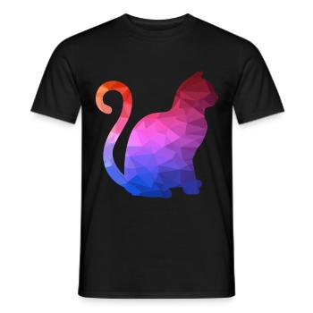 Geometric Animal Geometric Animal Cat - Men's T-Shirt - black - Front - AI Model Male 178 light (178cm)