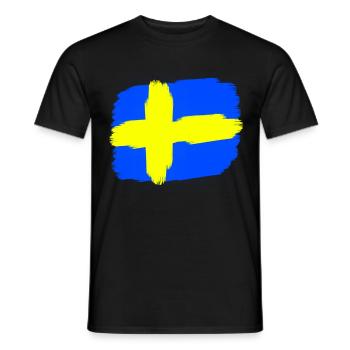 Drapeau suédois Idée cadeau Suède - T-shirt homme - noir - Devant - AI Model Male 178 light (178cm)