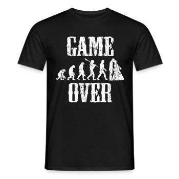 Bachelor Party Game Over Marry Gift - Men's T-Shirt - black - Front - AI Model Male 178 light (178cm)