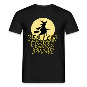 Hexe Zauberei Hexerei Halloween Besen - Männer T-Shirt - Schwarz - Vorne - AI Model Male 178 light (178cm)