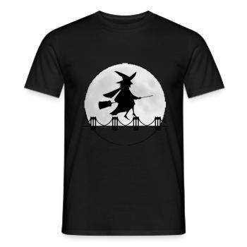 Hexe Zauberei Hexerei Halloween Besen - Männer T-Shirt - Schwarz - Vorne - AI Model Male 178 light (178cm)