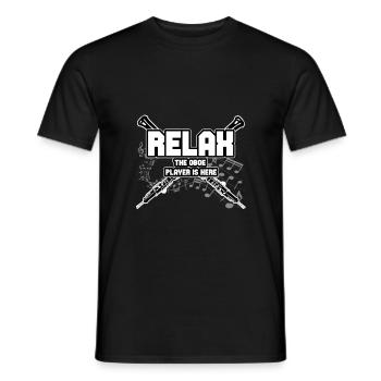 Oboe musical instrument musician gift - Men's T-Shirt - black - Front - AI Model Male 178 light (178cm)