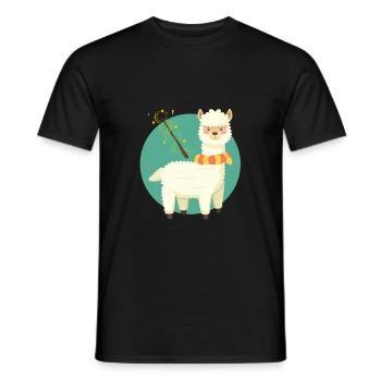 Lama - Männer T-Shirt - Schwarz - Vorne - AI Model Male 178 light (178cm)