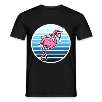 Flamingo Taucher Schnorcheln Geschenk - T-shirt homme - noir - Devant - AI Model Male 178 light (178cm)