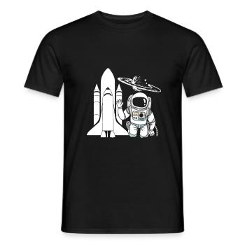 Astronaut Rocket Space Galaxy Gift - Men's T-Shirt - black - Front - AI Model Male 178 light (178cm)