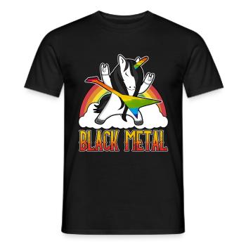 Black Metal Deathmetal Metalcore Rocker Unicorn - Men's T-Shirt - black - Front - AI Model Male 178 light (178cm)