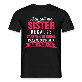 Schwester - Männer T-Shirt - Schwarz - Vorne - AI Model Male 178 light (178cm)