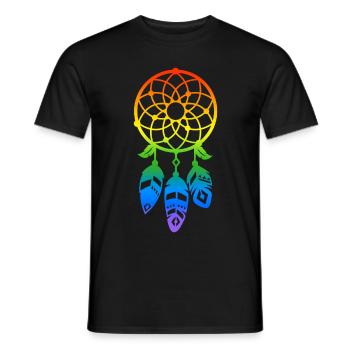 LGBT Pride Dream Catcher Gift Idea - Men's T-Shirt - black - Front - AI Model Male 178 light (178cm)