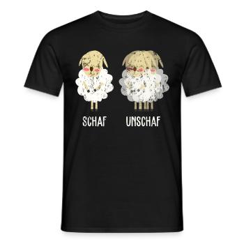 Schaf Unschaf retro - Männer T-Shirt - Schwarz - Vorne - AI Model Male 178 light (178cm)