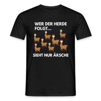 Wer Der Herde Folgt Sieht Nur Ärsche Weisheit Fun - Männer T-Shirt - Schwarz - Vorne - AI Model Male 178 light (178cm)