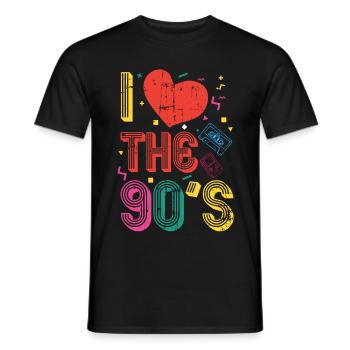J'aime les années 90 Love the 90`s Party Retro Fun - T-shirt homme - noir - Devant - AI Model Male 178 light (178cm)