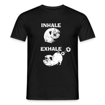 Pug yoga - Men's T-Shirt - black - Front - AI Model Male 178 light (178cm)