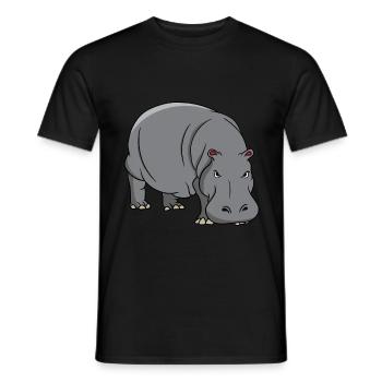 Hippopotame hippopotame safari drôle drôle - T-shirt homme - noir - Devant - AI Model Male 178 light (178cm)