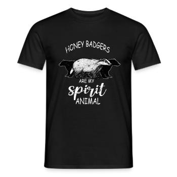 Miel Blaireau de miel Blaireau Forêt Sauvage - T-shirt homme - noir - Devant - AI Model Male 178 light (178cm)