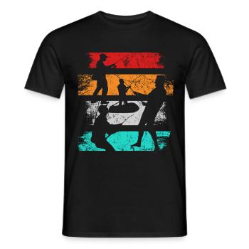 Pêche rétro - T-shirt homme - noir - Devant - AI Model Male 178 light (178cm)