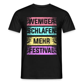 Festival Schlafen Feiern Party Sommer Geschenk - Männer T-Shirt - Schwarz - Vorne - AI Model Male 178 light (178cm)