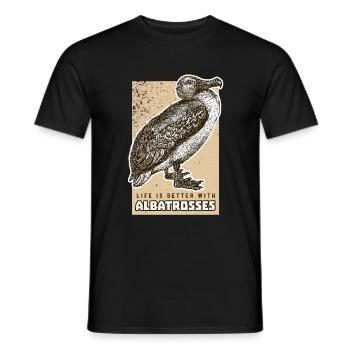 albatross - Men's T-Shirt - black - Front - AI Model Male 178 light (178cm)