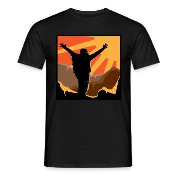 Montagne montagne nature randonnée alpinisme alpes terre - T-shirt homme - noir - Devant - AI Model Male 178 light (178cm)