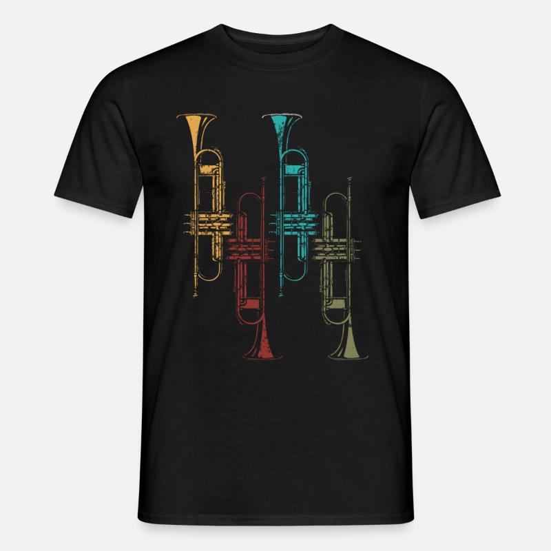 Trompete Retro Geschenk - Männer T-Shirt - Schwarz