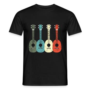 UKULELE - Männer T-Shirt - Schwarz - Vorne - AI Model Male 178 light (178cm)