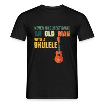 Ukulele vieux papa papa cadeau - T-shirt homme - noir - Devant - AI Model Male 178 light (178cm)