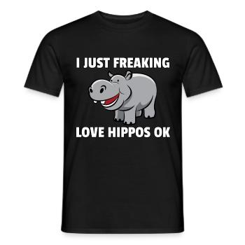 Hippopotame hippopotame safari drôle drôle - T-shirt homme - noir - Devant - AI Model Male 178 light (178cm)