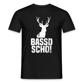 Vintage Bassd Scho Bayrisches Jagd Jäger Geschenk - Männer T-Shirt - Schwarz - Vorne - AI Model Male 178 light (178cm)