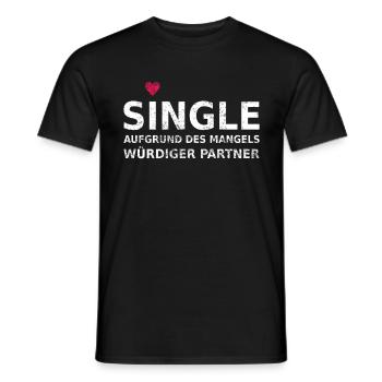 Célibataire - T-shirt homme - noir - Devant - AI Model Male 178 light (178cm)
