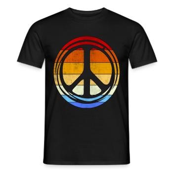 Peace Retro Vintage Frieden Love Bewegung 60er 68 - Männer T-Shirt - Schwarz - Vorne - AI Model Male 178 light (178cm)