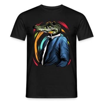 Crocodile avec sucette - T-shirt homme - noir - Devant - AI Model Male 178 light (178cm)