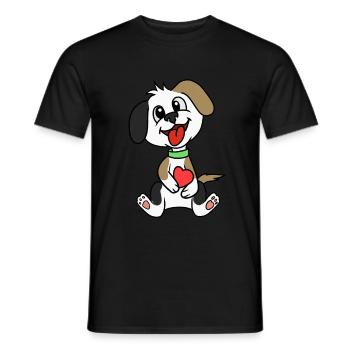 Dog Dogs Pets Heart Dog Friend Child - Men's T-Shirt - black - Front - AI Model Male 178 light (178cm)