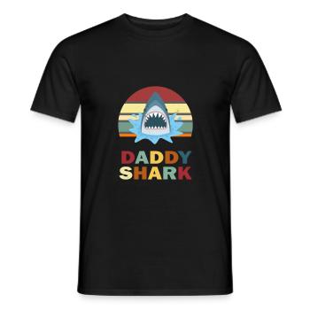 Father's Day Daddy Daddy Daddy Daddy Daddy Shark - Men's T-Shirt - black - Front - AI Model Male 178 light (178cm)