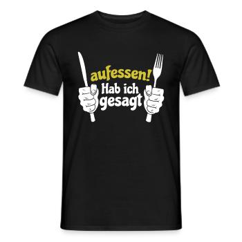 Koch Shirt Aufessen ! Hab ich gesagt - Männer T-Shirt - Schwarz - Vorne - AI Model Male 178 light (178cm)