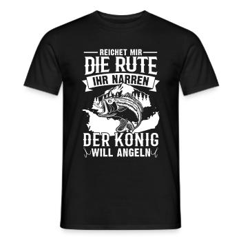 Reicht mir die Rute der König will angeln - Männer T-Shirt - Schwarz - Vorne - AI Model Male 178 light (178cm)