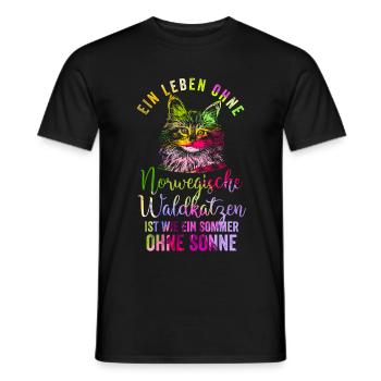 Norwegische Waldkatze Haustier - Männer T-Shirt - Schwarz - Vorne - AI Model Male 178 light (178cm)