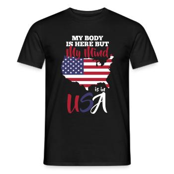 USA Reise - Männer T-Shirt - Schwarz - Vorne - AI Model Male 178 light (178cm)