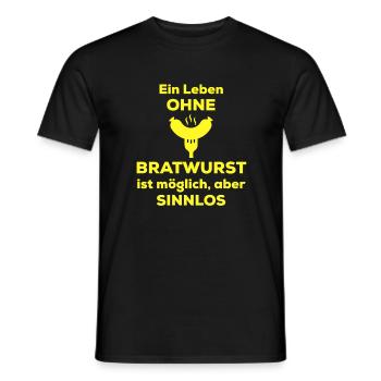 Grillspruch Bratwurst Grill Grillen grill - Männer T-Shirt - Schwarz - Vorne - AI Model Male 178 light (178cm)