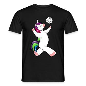 Volleyball unicorn Volleyball player Volleyballer - Men's T-Shirt - black - Front - AI Model Male 178 light (178cm)
