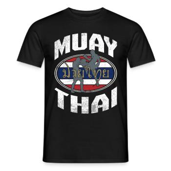 Drapeau thaïlandais de kickboxing - T-shirt homme - noir - Devant - AI Model Male 178 light (178cm)