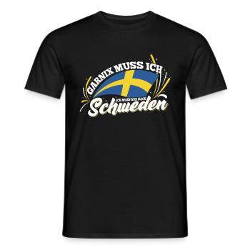 Schweden garnix muss ich nur nach Schweden Winston - Männer T-Shirt - Schwarz - Vorne - AI Model Male 178 light (178cm)